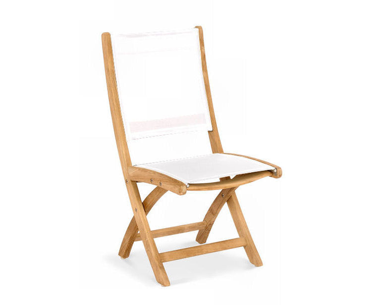Riviera Folding Teak/Sling Dining Side Chair