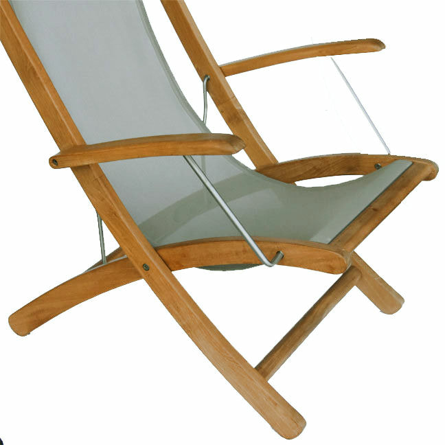 Folding Teak Sling Beach Chair