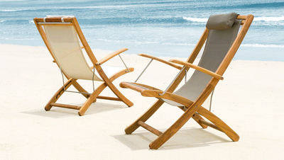 Folding Teak Sling Beach Chair